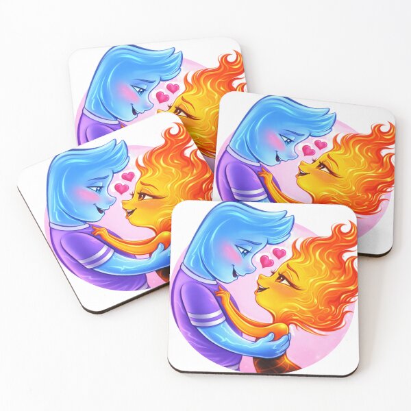 Item preview, Elemental Opposites - Romantic Illustration of Fire and Water designed and sold by Skully-Studio.