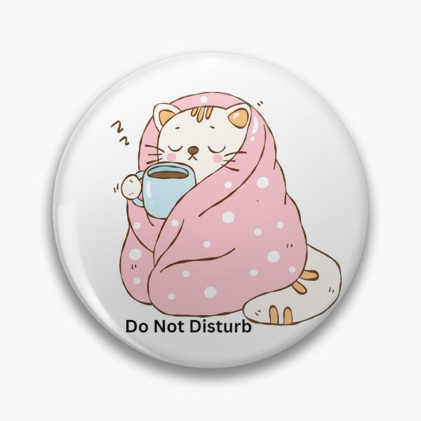 Item preview, Cute Cozy Cat Blanket “Do Not Disturb” Kawaii Sleeping Cat designed and sold by CozyMomDesigns.