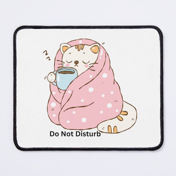 Item preview, Cute Cozy Cat Blanket “Do Not Disturb” Kawaii Sleeping Cat designed and sold by CozyMomDesigns.