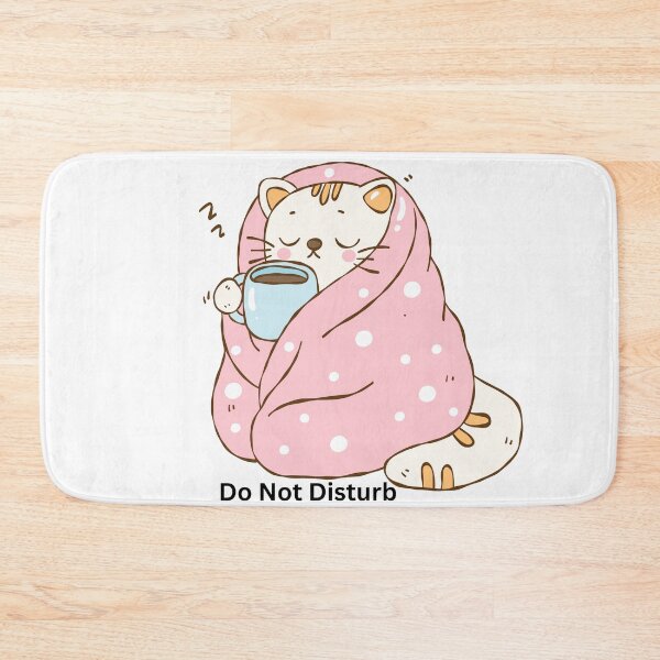 Item preview, Cute Cozy Cat Blanket “Do Not Disturb” Kawaii Sleeping Cat designed and sold by CozyMomDesigns.