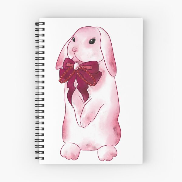 Item preview, Easter pink bunny rabbit with bow fluffy cute holiday gift sticker  designed and sold by RozhmarisArt.