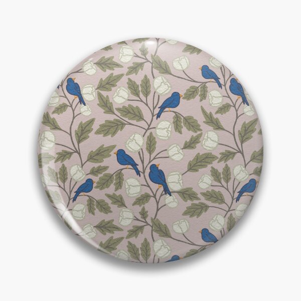 Item preview, Blue Birds and Flowers: Charcoal Spring Motif designed and sold by Nekogobido.
