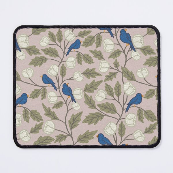 Item preview, Blue Birds and Flowers: Charcoal Spring Motif designed and sold by Nekogobido.