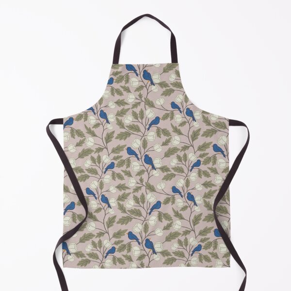 Item preview, Blue Birds and Flowers: Charcoal Spring Motif designed and sold by Nekogobido.