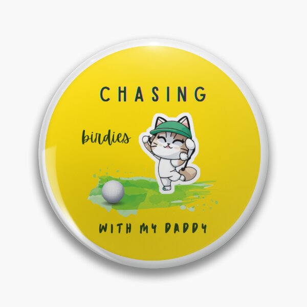 Item preview, Cute Kitten Chasing Birdies.  Daddy's Little Golf Buddy, Cute Toddler, Cute Baby. designed and sold by ShrimpAndGrits.