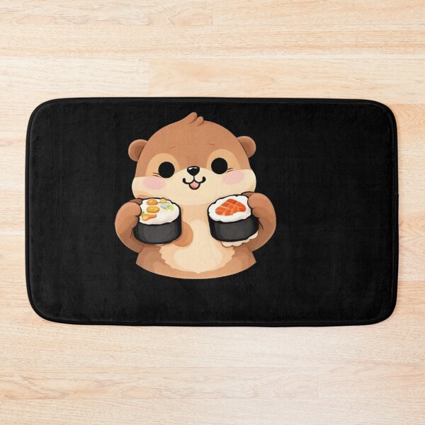 Item preview, Kawaii Otter Eating Sushi Cute Foodie Animal Illustration designed and sold by Trendora90.