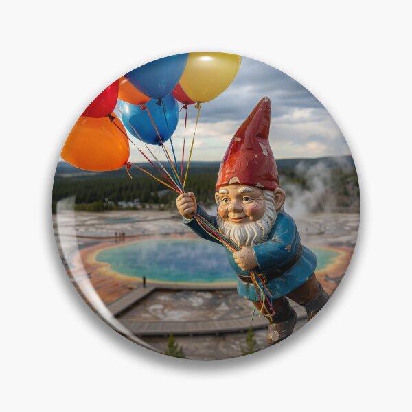 Item preview, Gnome Flies Over the Grand Prismatic Spring, Yellowstone designed and sold by Tridentulus.