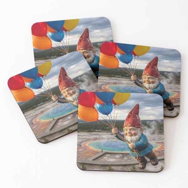 Item preview, Gnome Flies Over the Grand Prismatic Spring, Yellowstone designed and sold by Tridentulus.