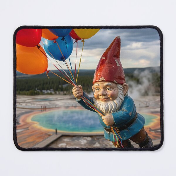 Item preview, Gnome Flies Over the Grand Prismatic Spring, Yellowstone designed and sold by Tridentulus.