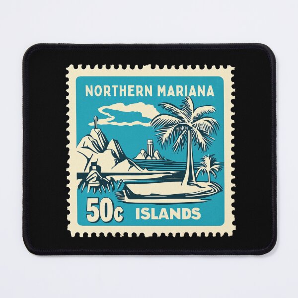 Item preview, Vintage Northern Mariana Islands Postage Stamp Art - Latte Stone & Lagoon designed and sold by tiigerdad.