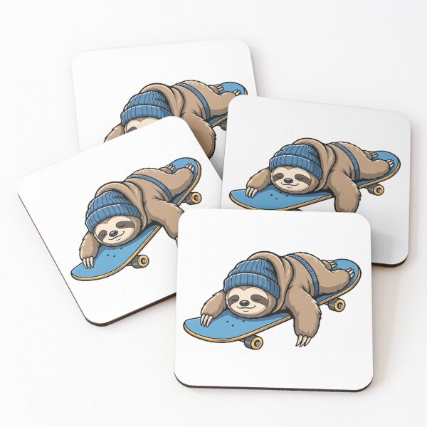 Item preview, Cute Lazy Sloth Sleeping on Skateboard designed and sold by Drextor.