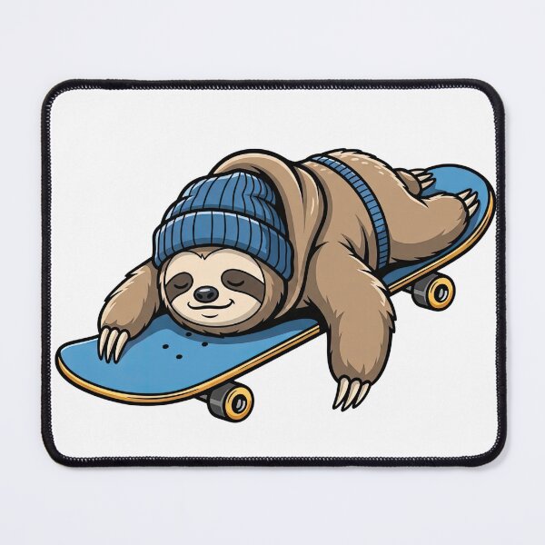 Item preview, Cute Lazy Sloth Sleeping on Skateboard designed and sold by Drextor.