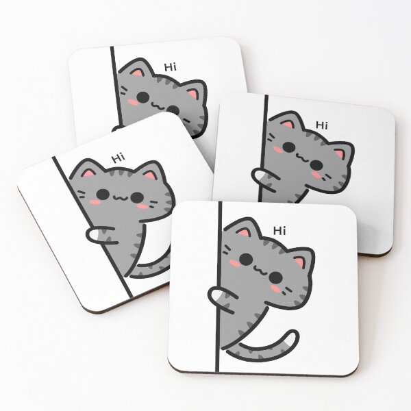 Item preview, Cute Peeking Cat Kawaii Side Peek Kitty Design designed and sold by CozyMomDesigns.