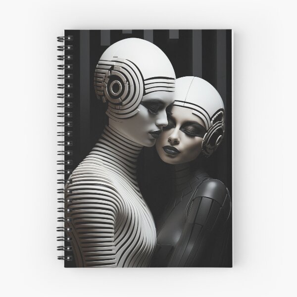 Item preview, Synthetic Connection – Futuristic Android Couple designed and sold by PlanetBPop.