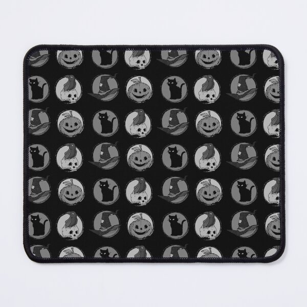 Item preview, Witch, Pumpkin, Cat and Cuckoo with Skull - Black and White designed and sold by Biah!.