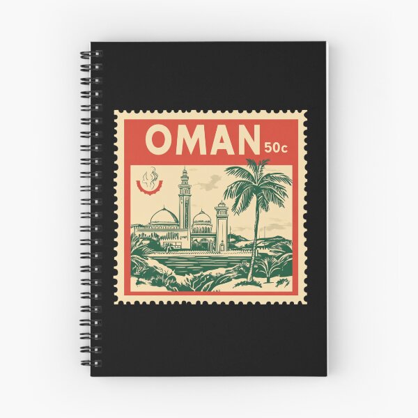 Item preview, Vintage Oman Postage Stamp Art - Grand Mosque & Desert Palm designed and sold by tiigerdad.