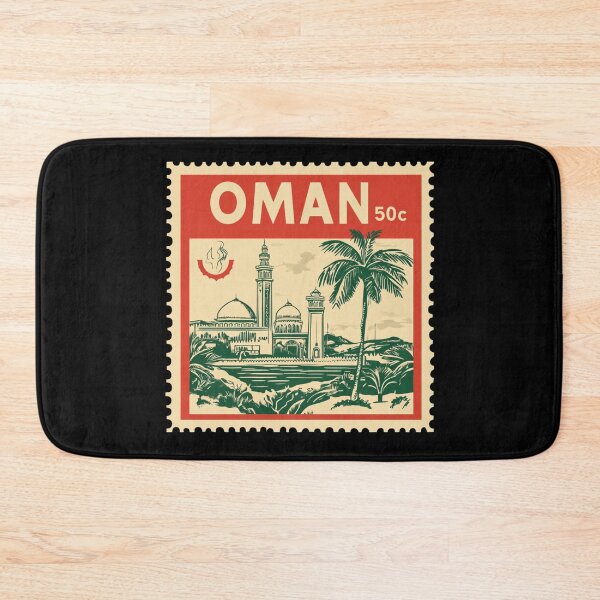 Item preview, Vintage Oman Postage Stamp Art - Grand Mosque & Desert Palm designed and sold by tiigerdad.