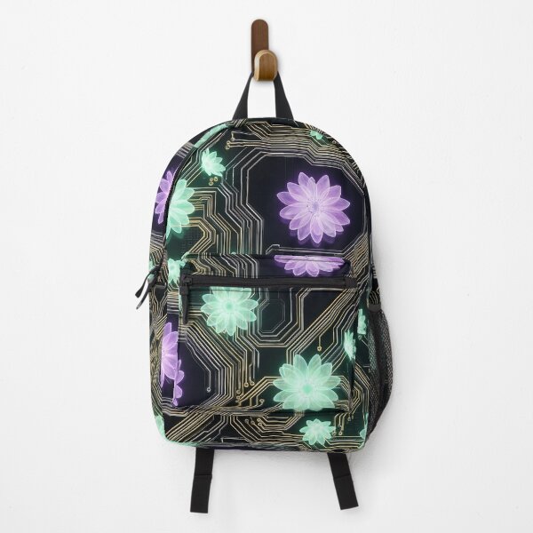 Item preview, Serene Cyber Flowers Gold Teal Motherboard designed and sold by AURA - Curated Excellence.