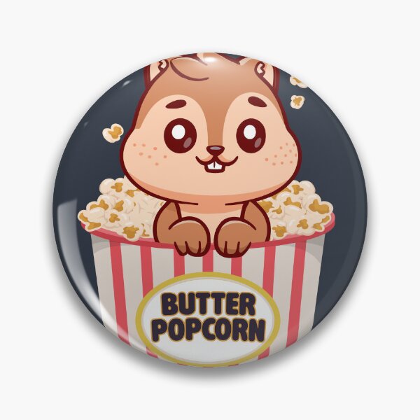 Item preview, Cute Kawaii Squirrel in Butter Popcorn Bucket Movie Snack designed and sold by Tiny-roar-studio.