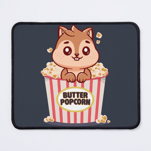 Item preview, Cute Kawaii Squirrel in Butter Popcorn Bucket Movie Snack designed and sold by Tiny-roar-studio.