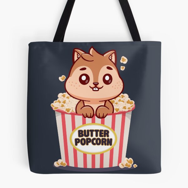Item preview, Cute Kawaii Squirrel in Butter Popcorn Bucket Movie Snack designed and sold by Tiny-roar-studio.