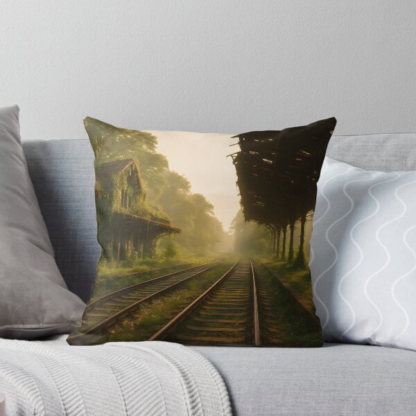 Item preview, Abandoned train station in nature (AI-generated) designed and sold by MS - AI - creative.