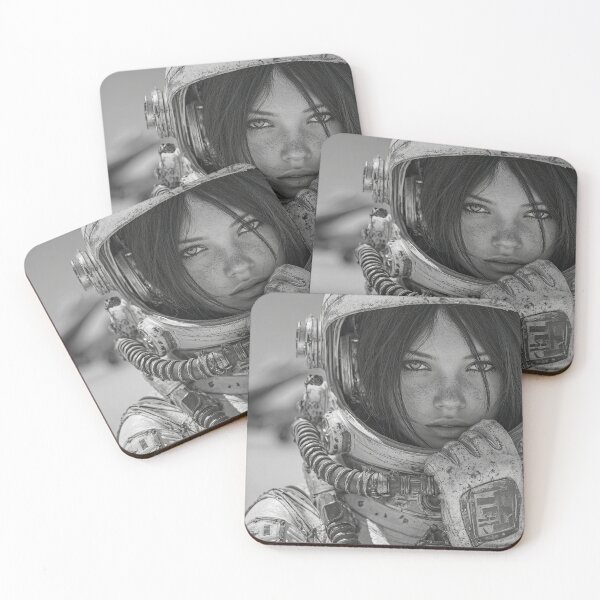 Item preview, Space Explorer – Monochrome Astronaut Portrait designed and sold by Basajaun Studio.