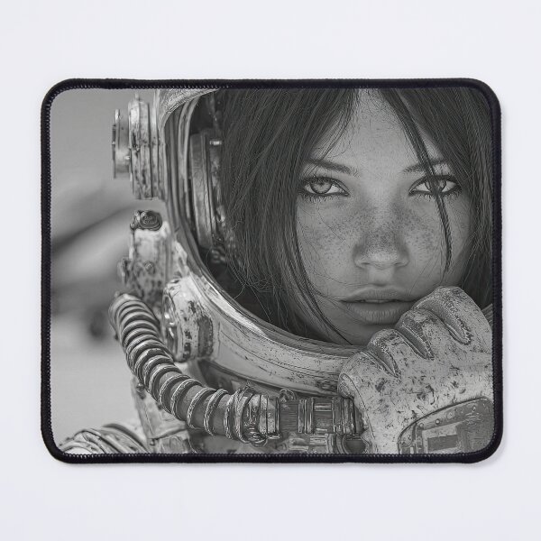 Item preview, Space Explorer – Monochrome Astronaut Portrait designed and sold by PlanetBPop.