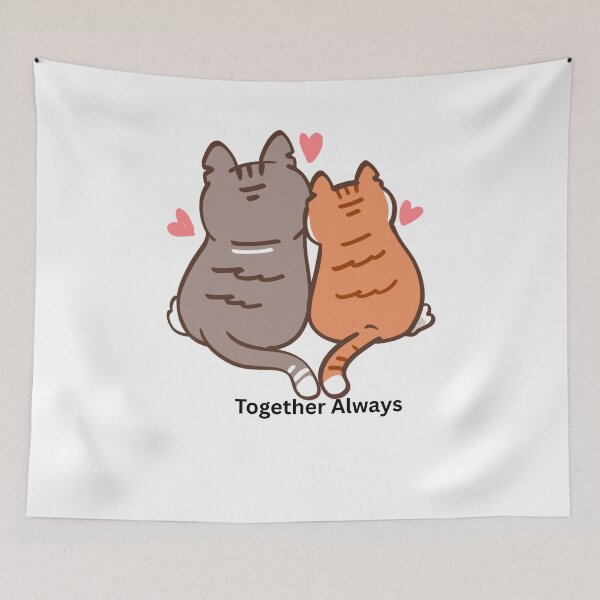 Item preview, Cute Cat Couple Together Always Design designed and sold by CozyMomDesigns.