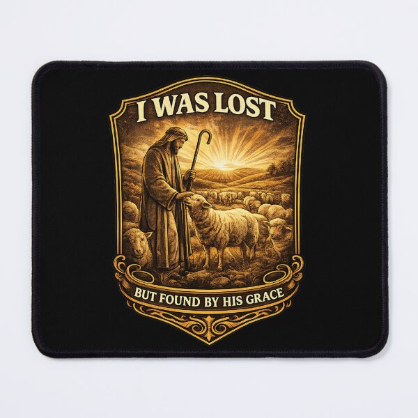 Item preview, I Was Lost But Found By His Grace Shepherd design designed and sold by LanternForge.
