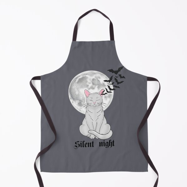Item preview, Silent Night Cat | Moonlight Bat Aesthetic Grey Cat Design designed and sold by BlackCat Vibe.