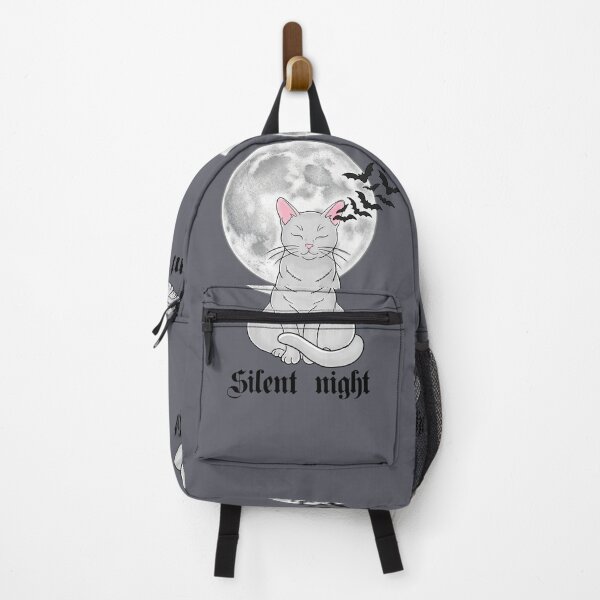 Item preview, Silent Night Cat | Moonlight Bat Aesthetic Grey Cat Design designed and sold by BlackCat Vibe.