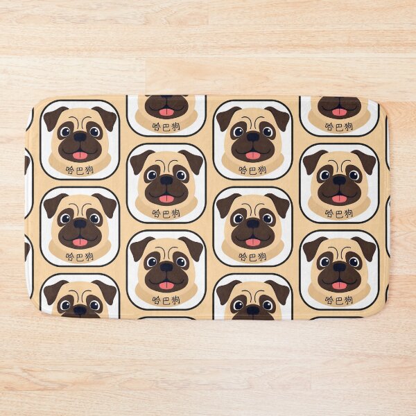 Item preview, Pug head with Chinese name - minimalist graphic icon  designed and sold by ArtEllary.