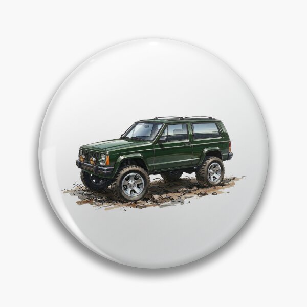 Item preview, Cherokee XJ 2-Door 4x4 Off-Road Illustration - Classic Green designed and sold by Off-Road-Zone.