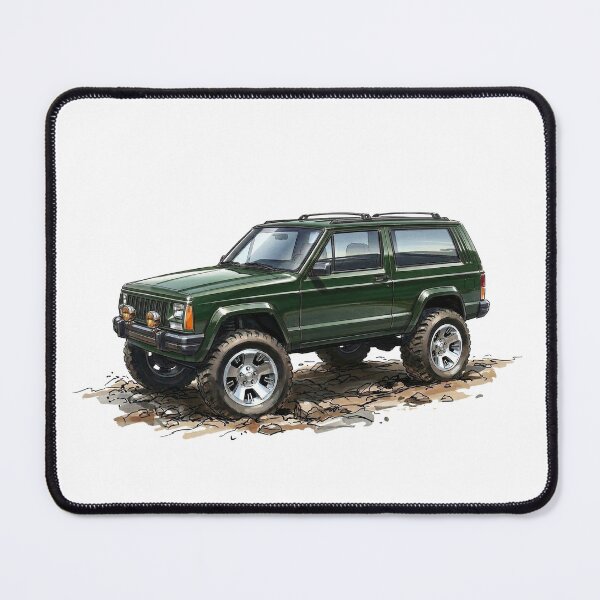 Item preview, Cherokee XJ 2-Door 4x4 Off-Road Illustration - Classic Green designed and sold by Off-Road-Zone.