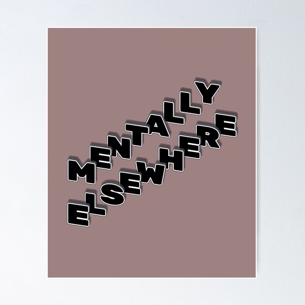 Item preview, Mentally Elsewhere - Y2K Distorted Typography designed and sold by HALYNA070824.