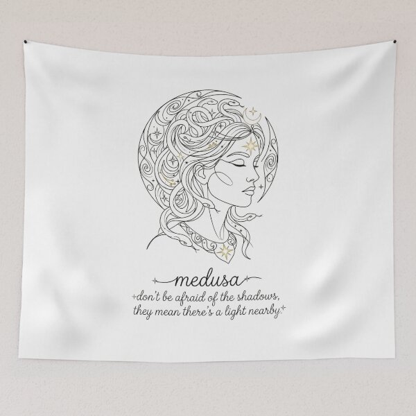Item preview, Minimalist One-Line Medusa Goddess with Quote & Name designed and sold by Siriusvibes.