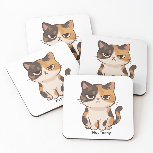 Item preview, Grumpy Cat “Not Today” Cute Kawaii Attitude Cat Design designed and sold by CozyMomDesigns.