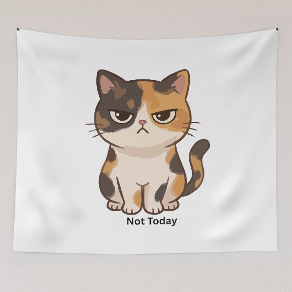 Item preview, Grumpy Cat “Not Today” Cute Kawaii Attitude Cat Design designed and sold by CozyMomDesigns.