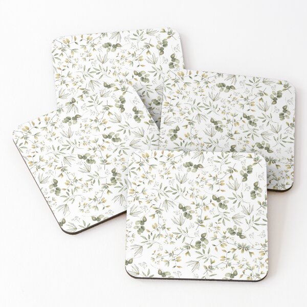 Item preview, PasteL collection on a white background flowers and leaves in harmony of pastel colors designed and sold by Aratena.