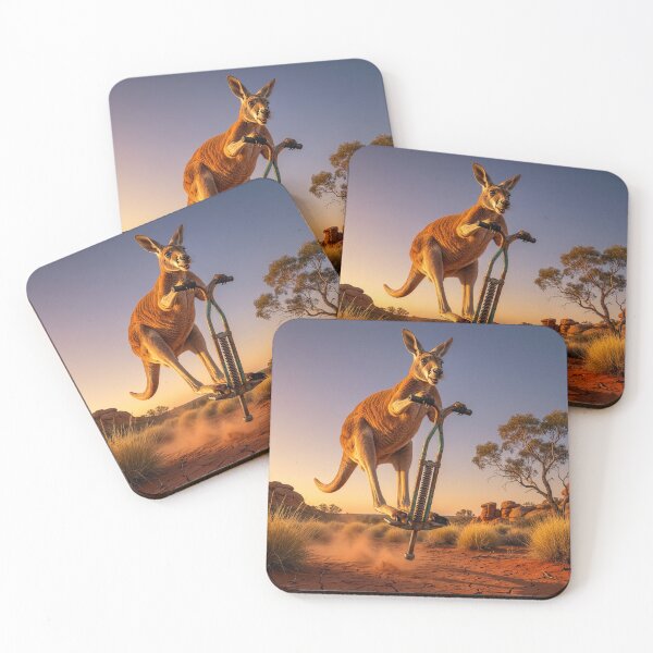 Item preview, Happy Kangaroo Hops on Pogo Stick  designed and sold by Tridentulus.