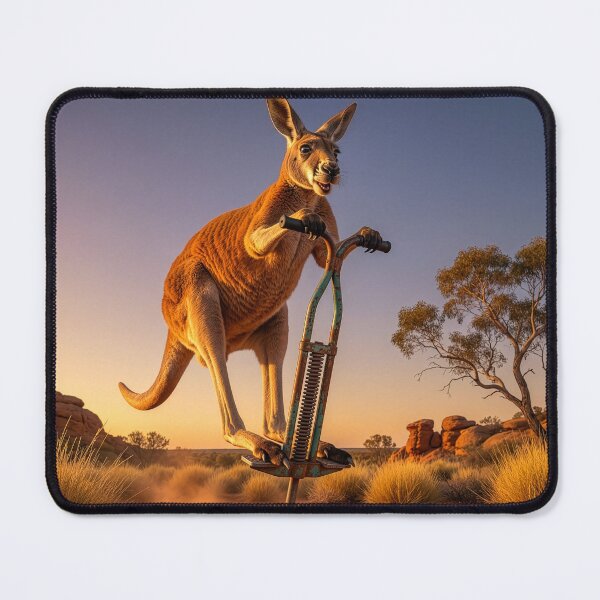 Item preview, Happy Kangaroo Hops on Pogo Stick designed and sold by Tridentulus.