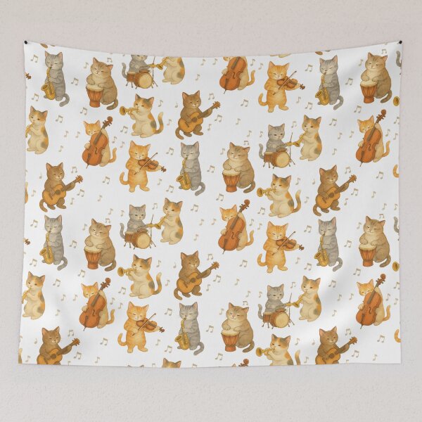 Item preview, Rockin' Cats Band Pattern designed and sold by Marwamay.