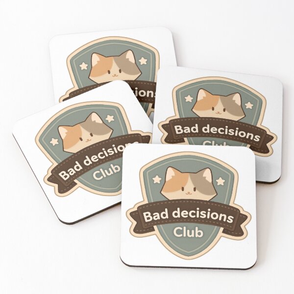 Item preview, Bad decisions club merit badge designed and sold by MendaciousMina.
