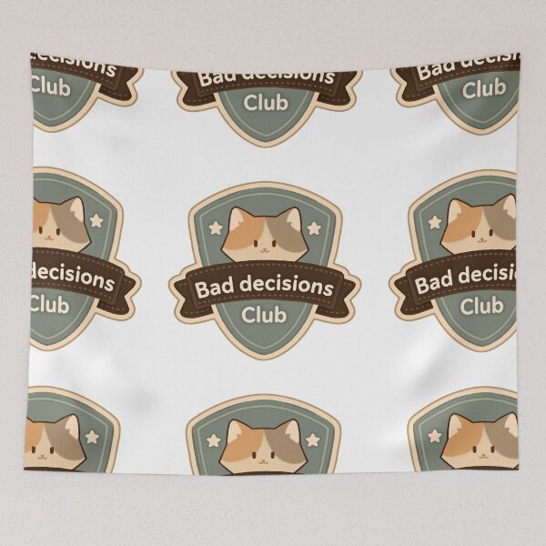 Item preview, Bad decisions club merit badge designed and sold by MendaciousMina.