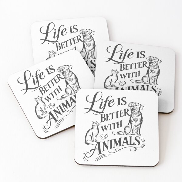 Item preview, Life Is Better With Animals – Cat & Dog Lover Quote Design designed and sold by bazstees54.
