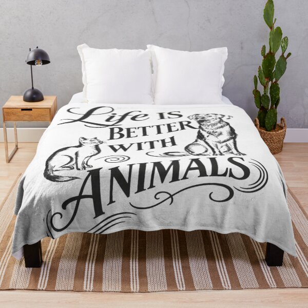 Item preview, Life Is Better With Animals – Cat & Dog Lover Quote Design designed and sold by bazstees54.