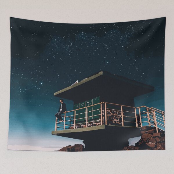 Item preview, Stargazer Sitting on Nighttime Overlook designed and sold by Arturo Daniel Garcia Palomo.