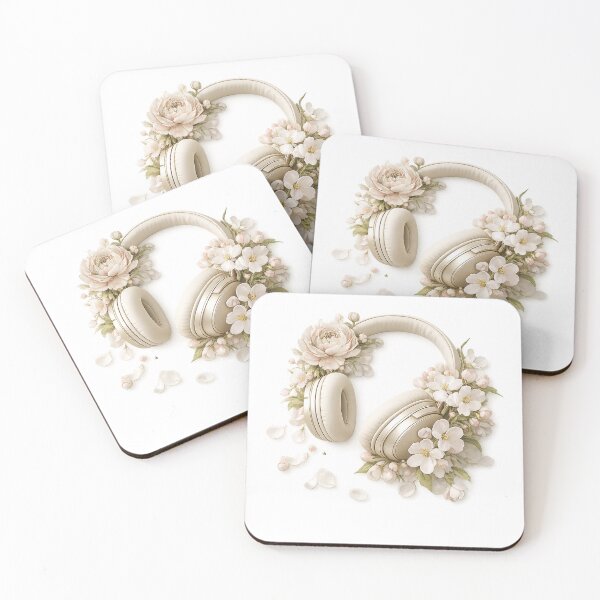 Item preview, Apple Blossom Headphones Aesthetic – Soft Spring Lifestyle Floral Art designed and sold by SoftMuse Designs.