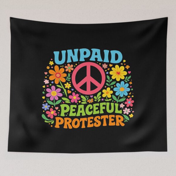 Item preview, Unpaid Peaceful Protester Retro Peace Activism designed and sold by HandicraftArt.
